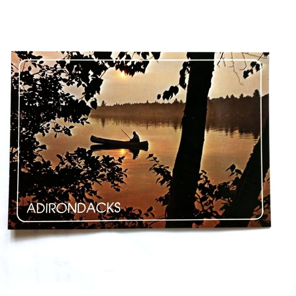Canoeing in the Adirondacks Postcard Unposted 97726-B Fishing State Forest